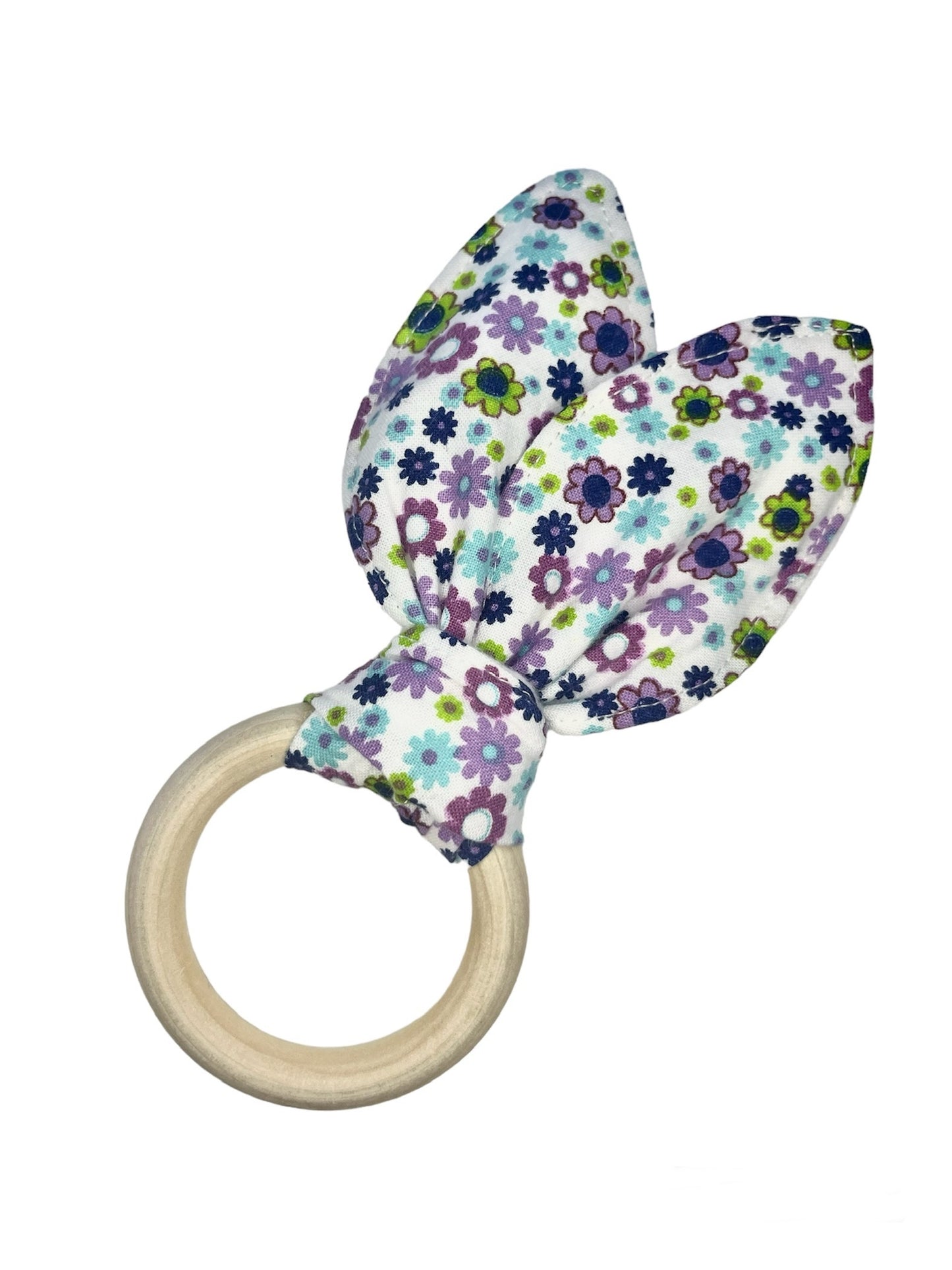 Purple Retro Floral Crinkle Teether!