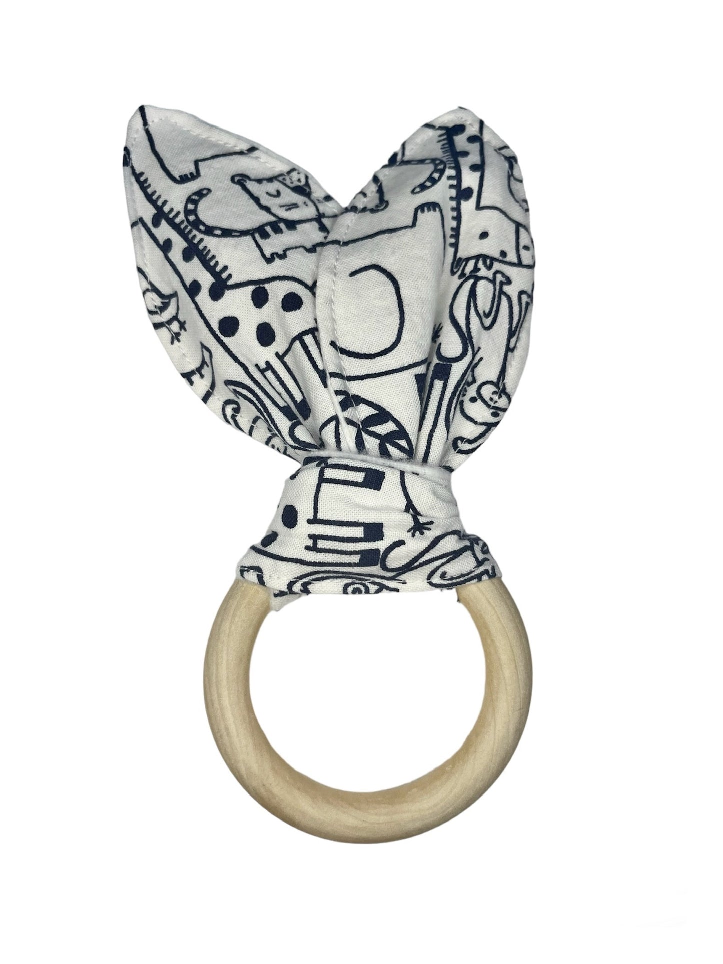 White Animals Crinkle Teether!
