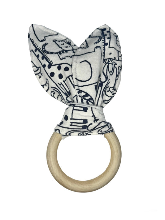 White Animals Crinkle Teether!
