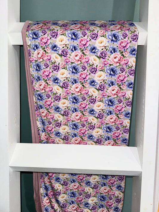 Peonies Bamboo Blanket