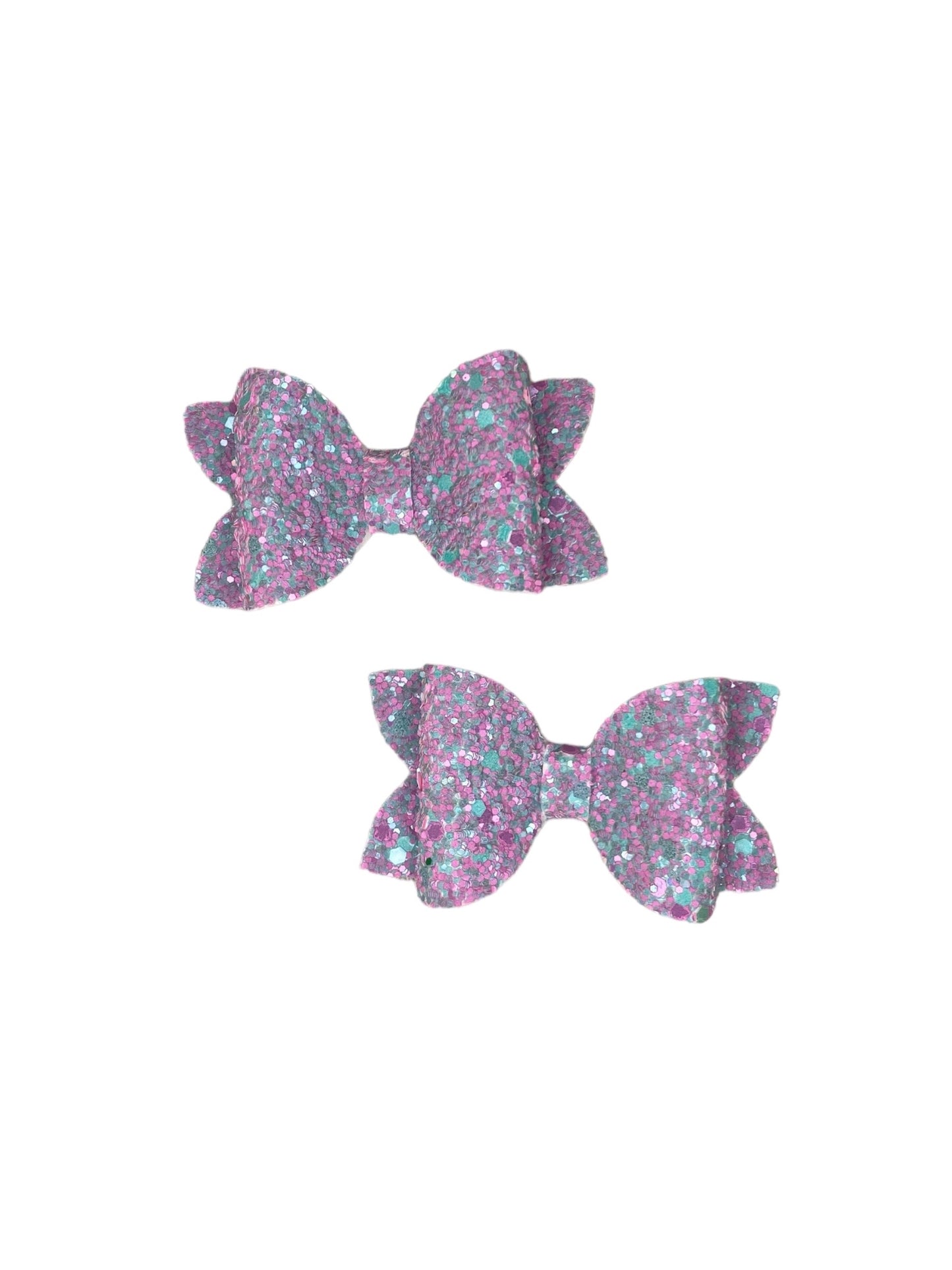 Purple and Turquoise Glitter Pigtail Bows!