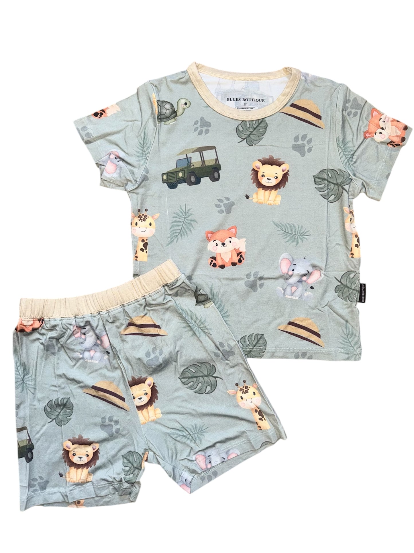 Blues Safari Bamboo 2 Piece Short Pj Sets