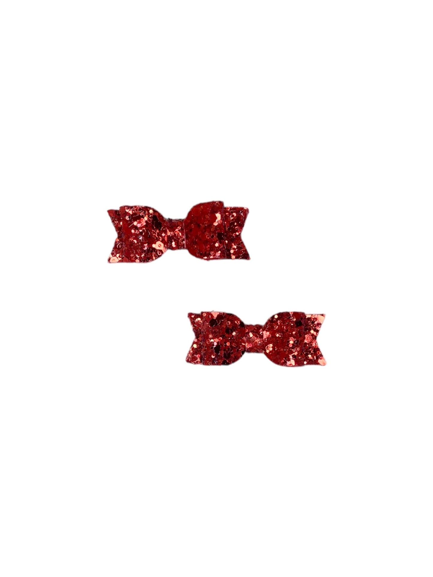 Red Glitter Micro Pigtail Bows!