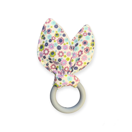 Purple Retro Floral Crinkle Teether