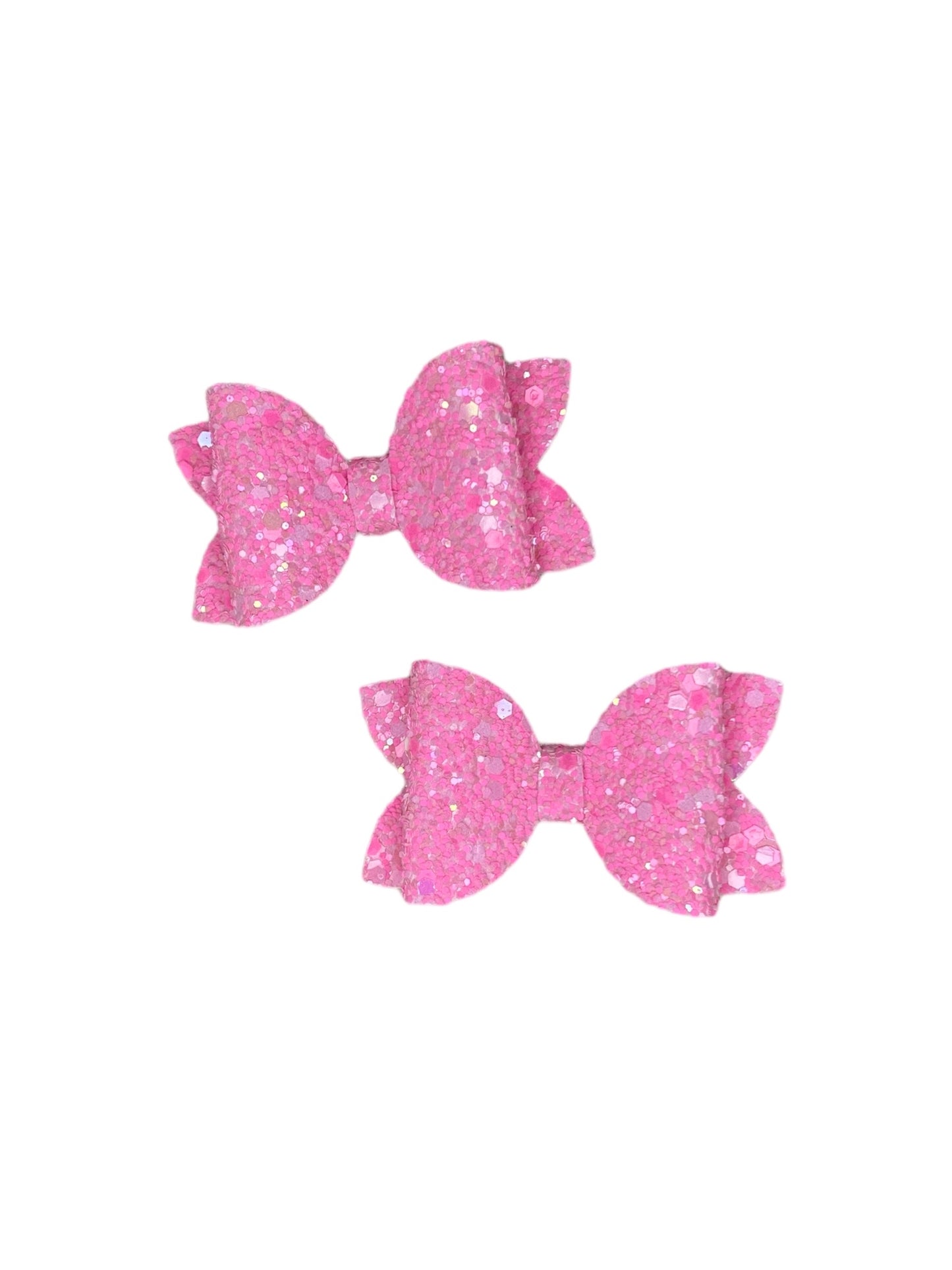 Bubblegum Pink Glitter Pigtail Bows!