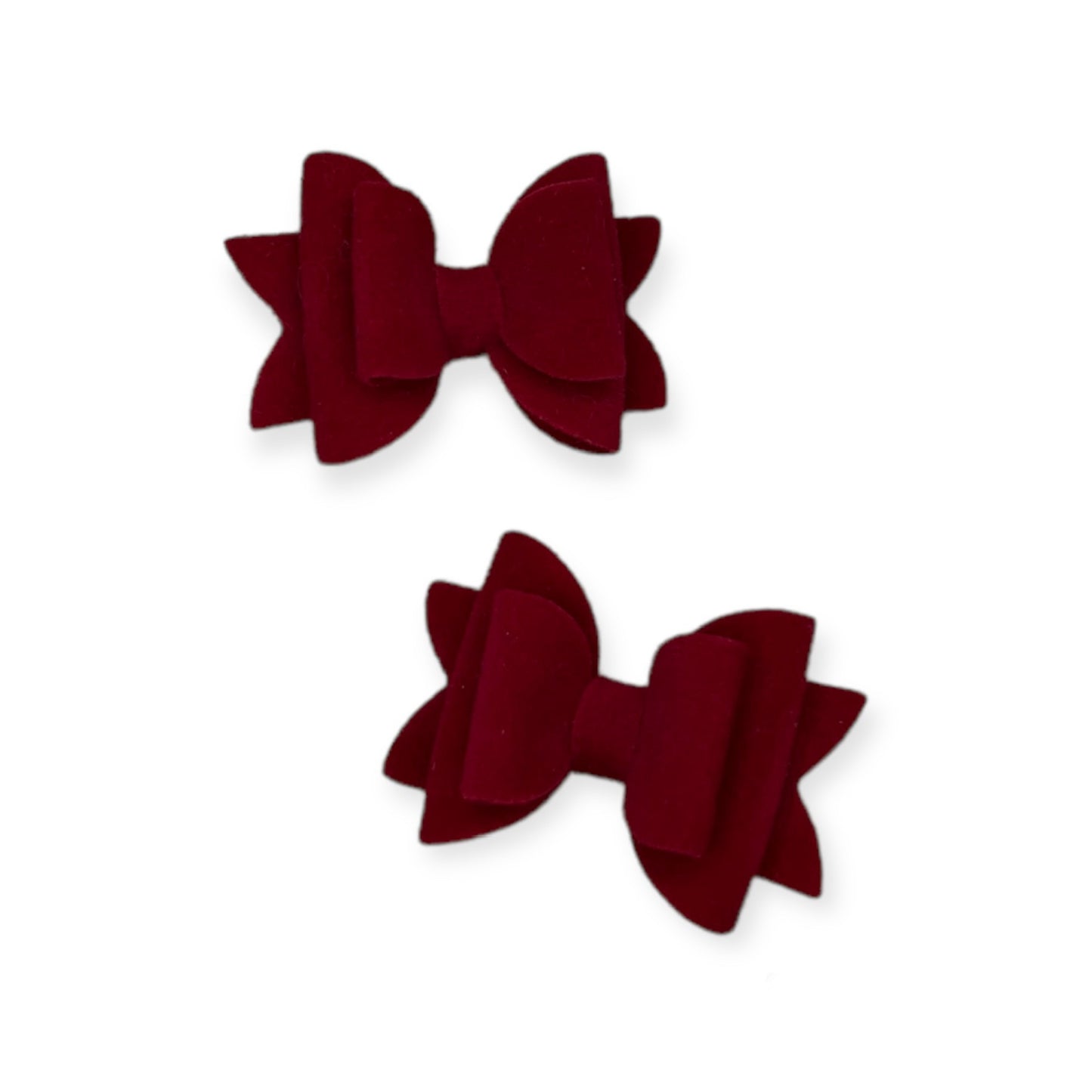 Red Velvet Micro Pigtail Bows