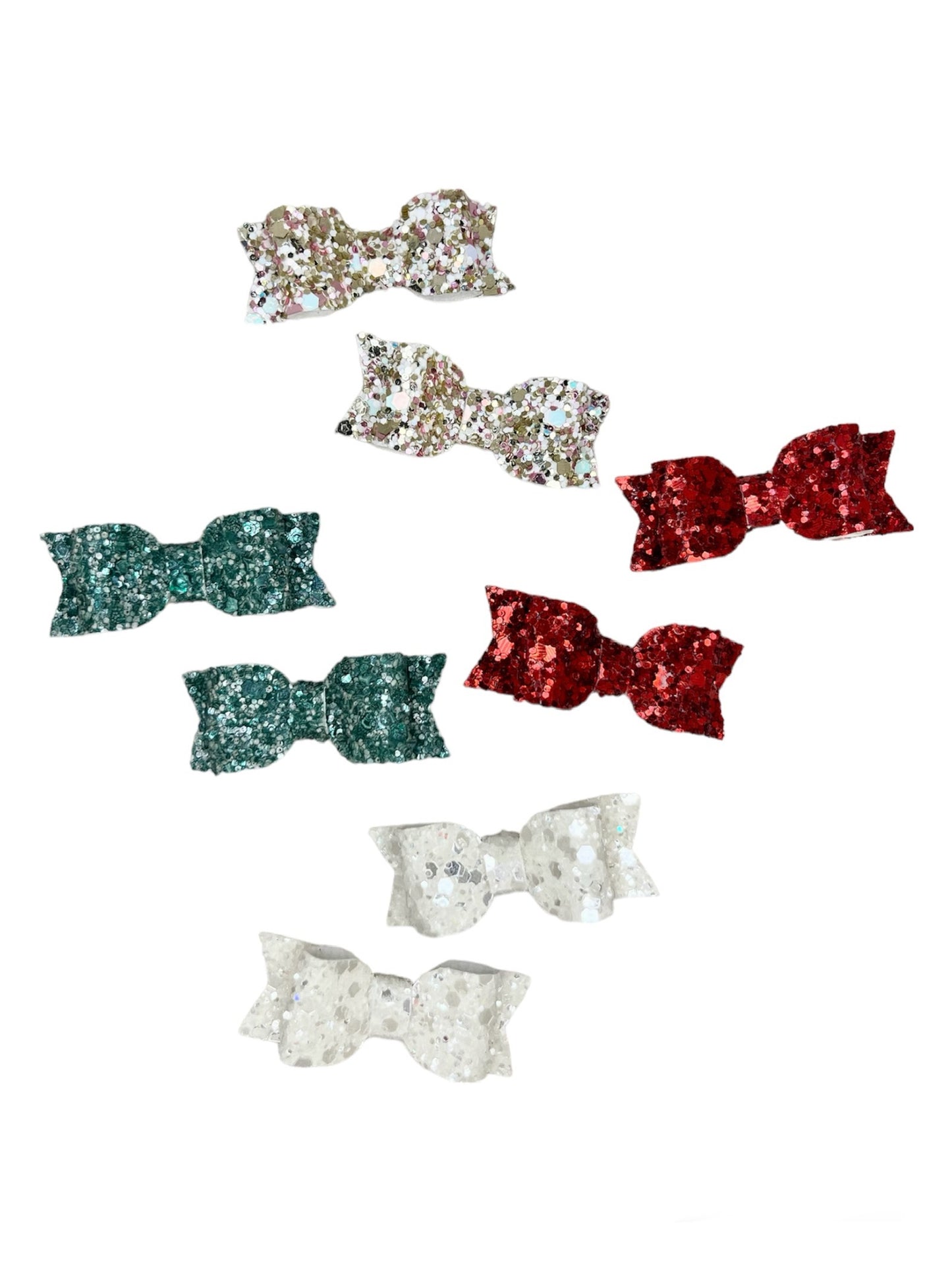 Christmas Glitter Micro Pigtail Bows!