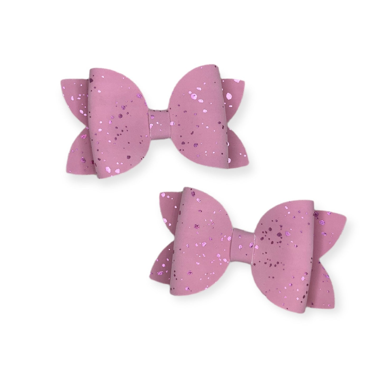 Pink Speckle Pigtail Bows