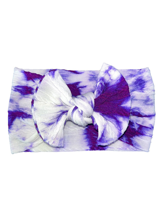 Tye Dye Cable Knit Headband - Purple