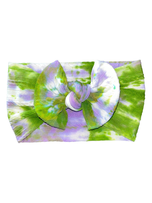 Tye Dye Cable knit Headband - Lime&Lavender