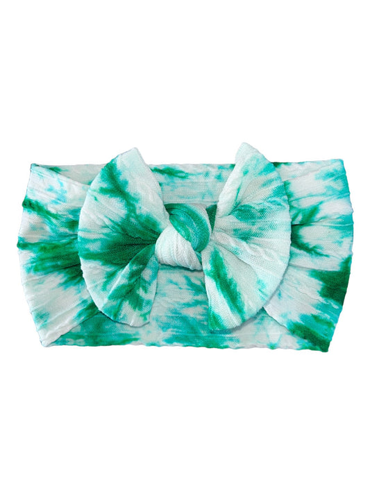 Tye Dye Cable Knit Headband - Emerald