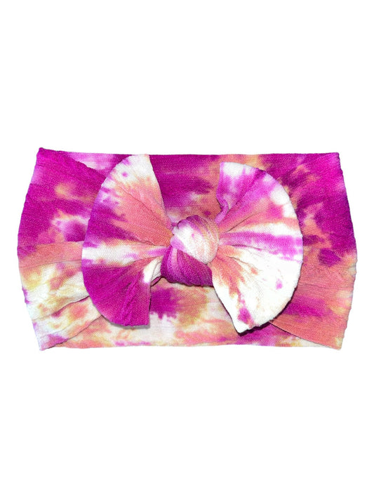 Tye Dye Cable Knit Headband - Sunset