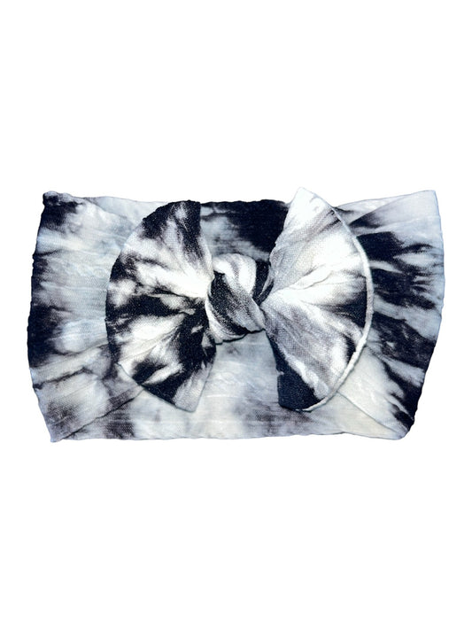 Tye Dye Cable Knit Headband - Black