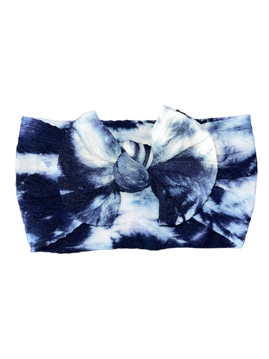 Tye Dye Cable Knit Headband - Navy