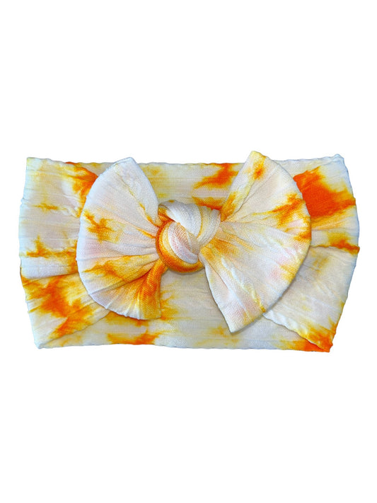 Tye Dye Cable Knit Headband - Tangerine