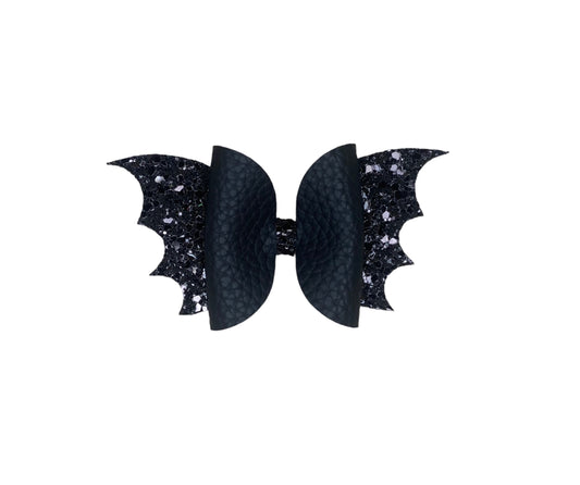 Black Glitter Bat Bow!
