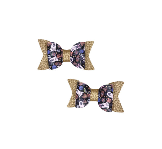 Gold Ghost Pigtail Bows!
