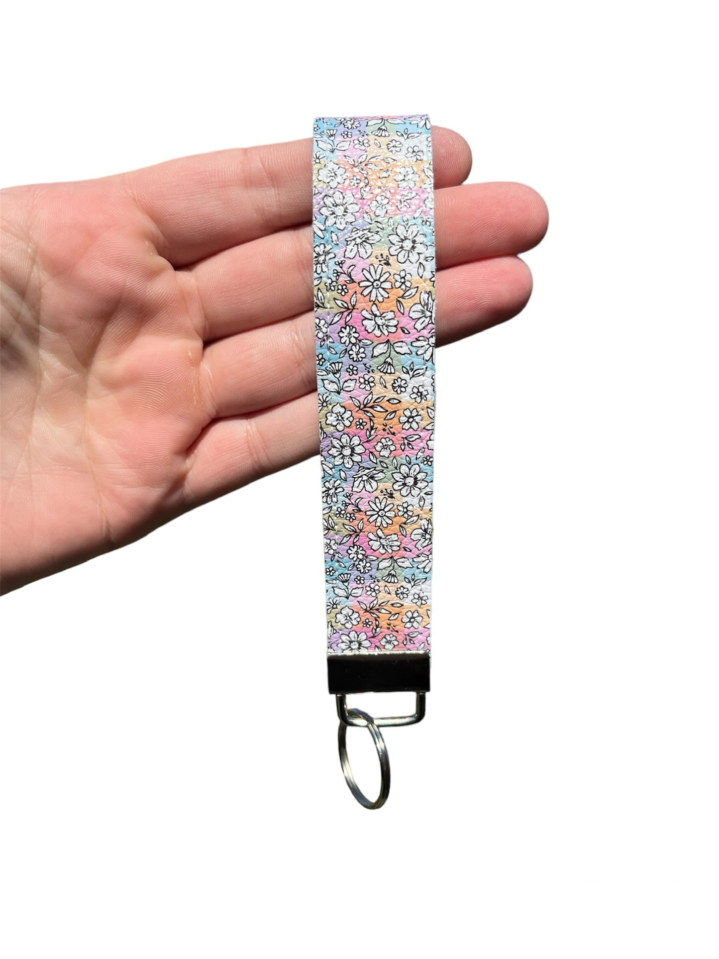 Dainty Rainbow Floral Wristlet Keychain!