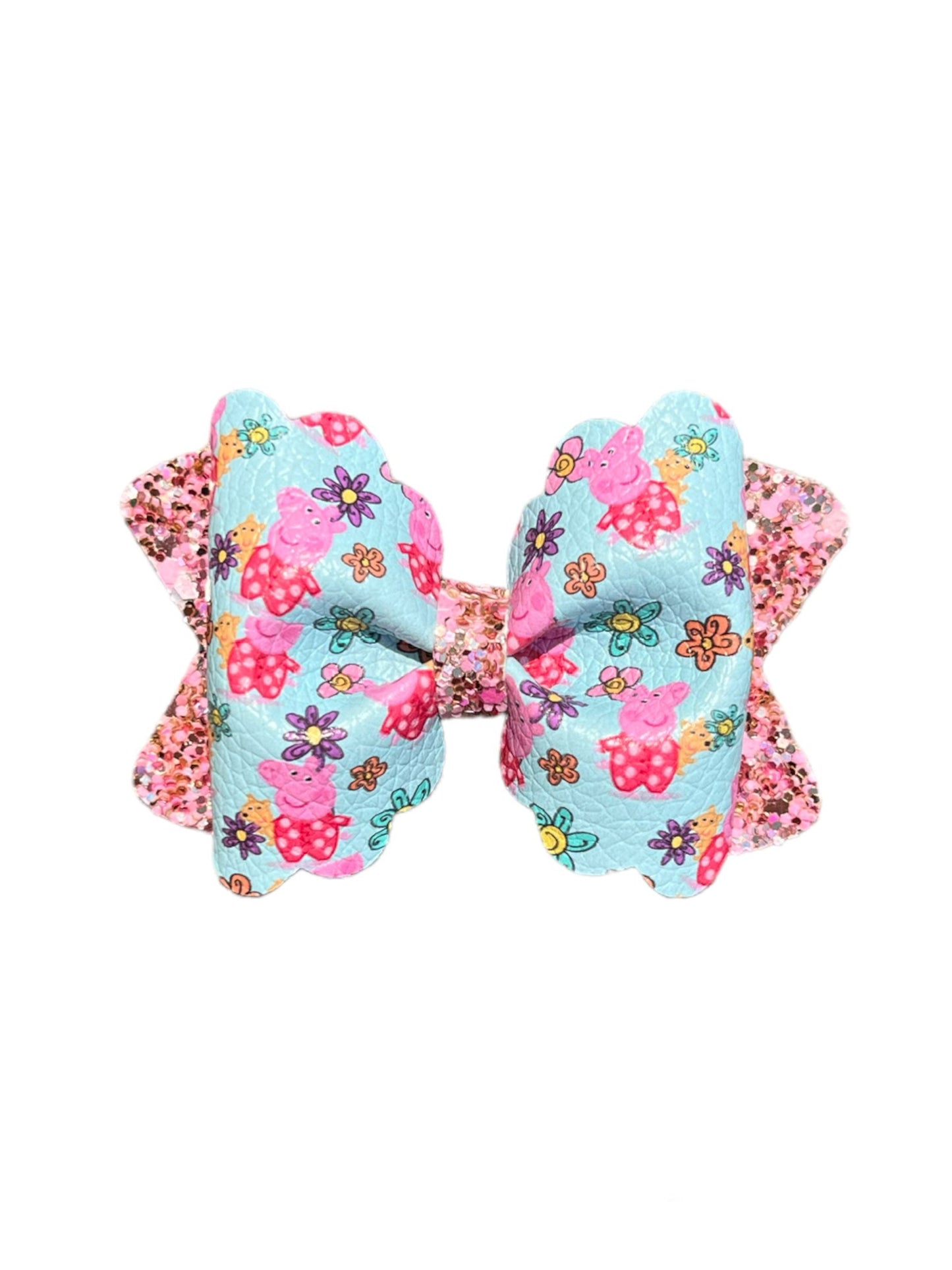 Blue PP Scalloped Bow!