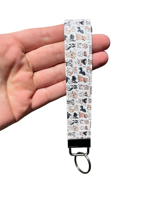 I Love Dogs Wristlet Keychain!
