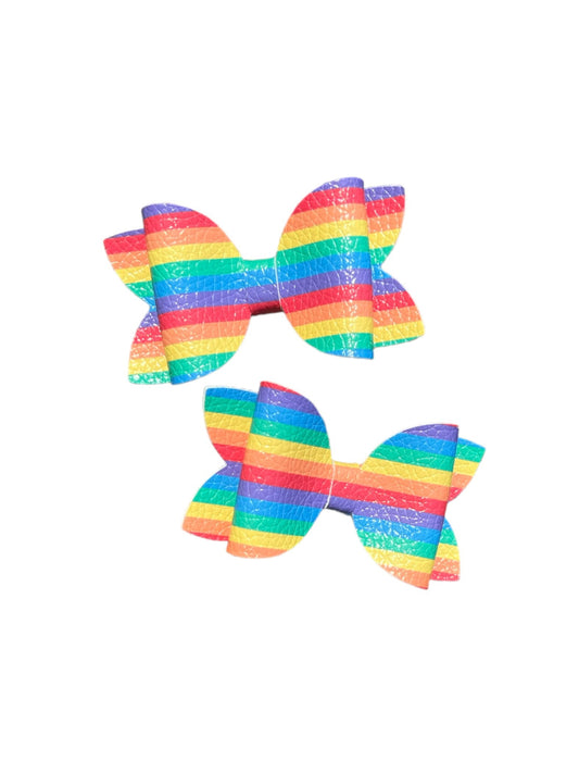 Rainbow Pigtail Bows!