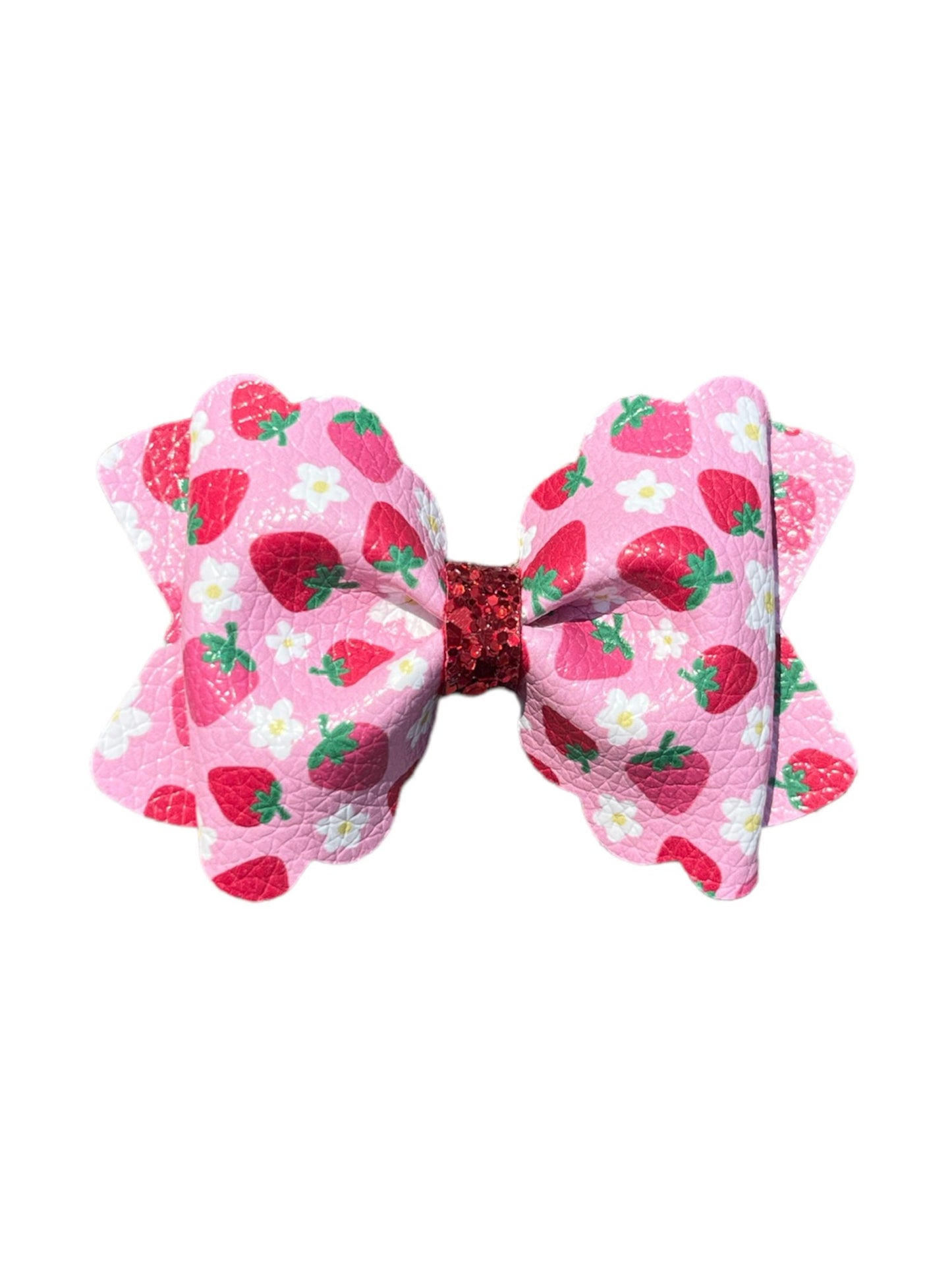 Strawberry Scalloped Bow!