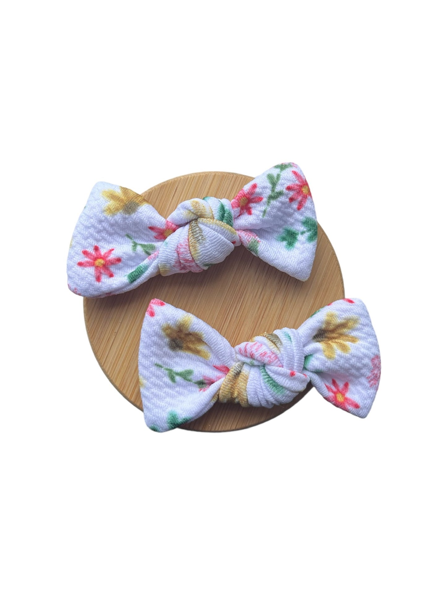 Dainty Floral Knotted Pigtail Bows!
