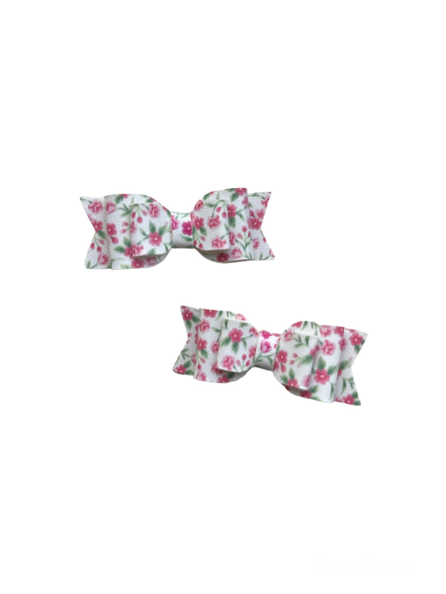 Rose Floral Micro Pigtail Bows!