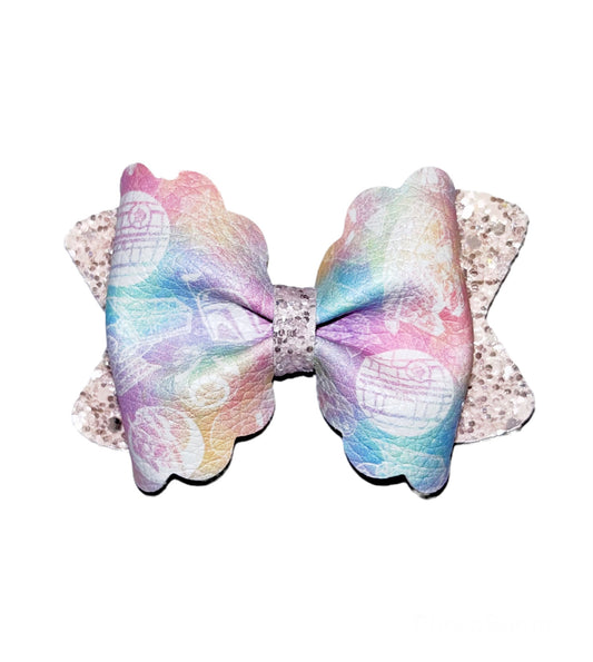 Pastel Galactic Scalloped Bow!