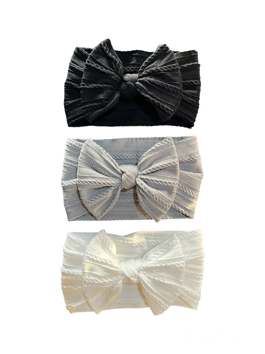 Cable Knit Headbands - Gray Scale!