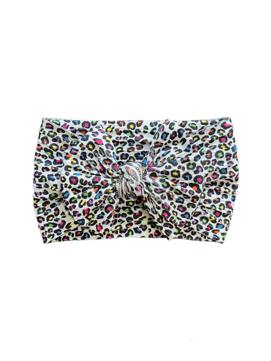 Cable Knit Headbands - Rainbow Leopard Print!