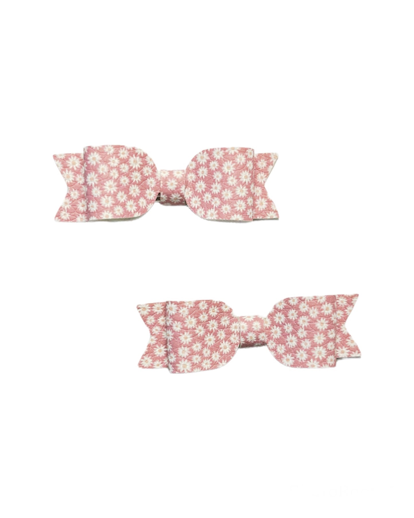 Pink Daisy Mini Pigtail Bows