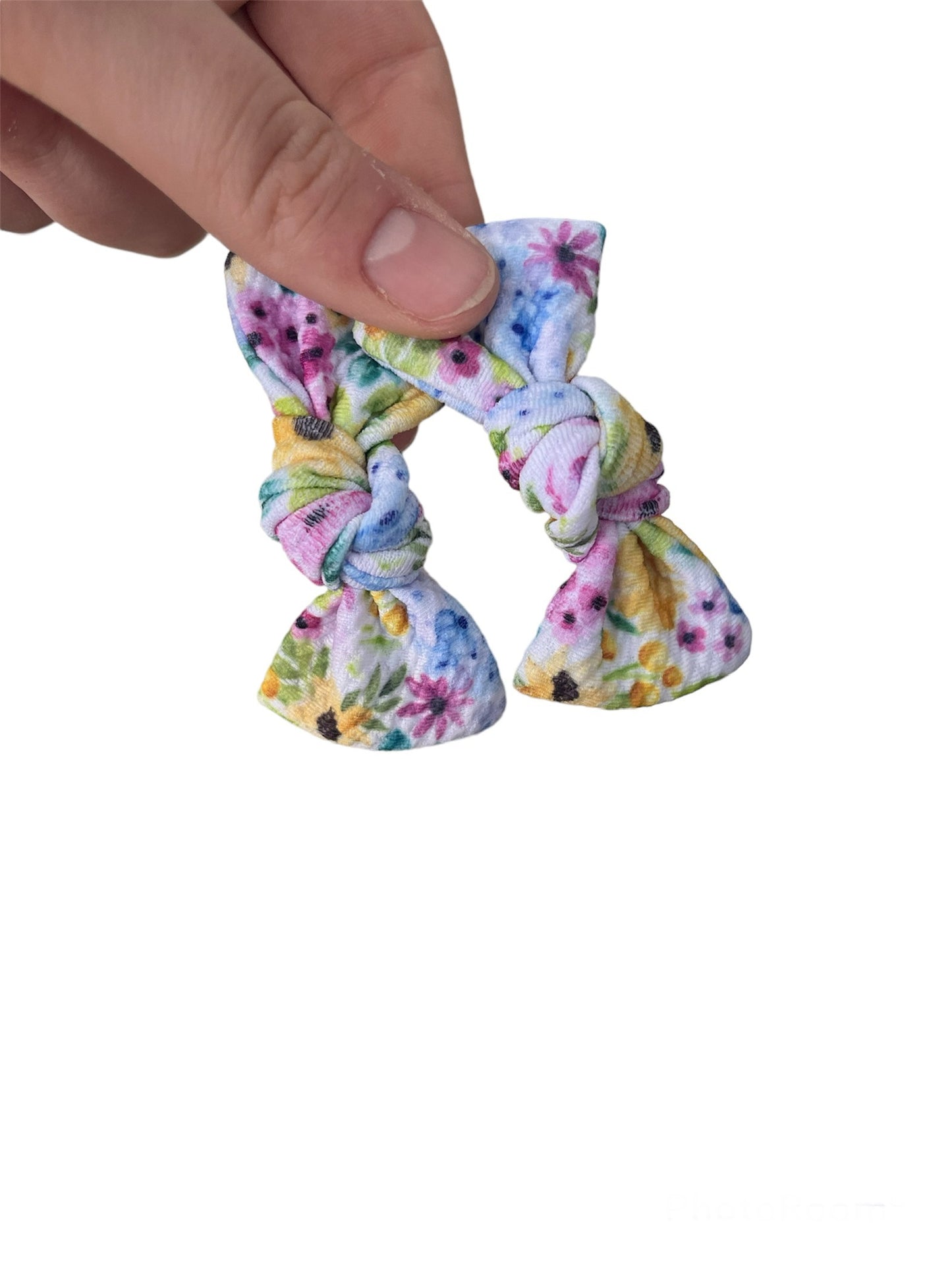 Spring Floral Knotted Pigtail Bows!