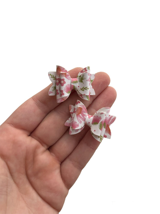 Spring Floral Micro Pigtail Bows!